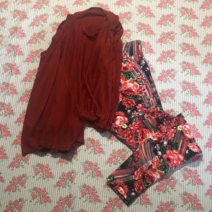 Forever 21 Flowy Crop Top and No Boundries Legging